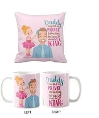 Father's Day Gift Set Pack Of 2 qty ( Ceramic Mug, Cushion Cover Combo Set of 2)