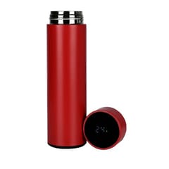 Honor Matte Red Smart LED Active Temperature Display Indicator Insulated Stainless Steel Hot & Cold Flask Bottle With 3 Steel Cups Combo set of 1 Pc for Corporate Gift