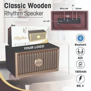 Classic Wooden Rhythm Speaker is lightweight and portable for your stakeholders