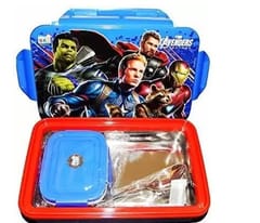 MARVEL AVENGER BLUE Rolex Small Inner Steel Insulated Lunch Box 2 Containers Lunch Box  (550 ml, Thermoware)