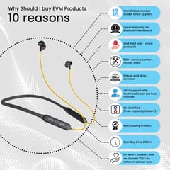 Black & Yellow EnSport Bluetooth Neckband is the classic innovation of wired earphones also perfect gift for music-lover stakeholders