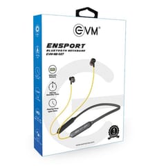 Black & Yellow EnSport Bluetooth Neckband is the classic innovation of wired earphones also perfect gift for music-lover stakeholders