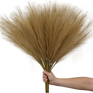 cThemeHouseParty 3 Pcs Artificial Big Pampas Grass Flowers Plant Home, Room, Office, Bedroom,Living Room, Table Decoration Craft Items Corner (Without Vase Pot) (32.5 Inch)