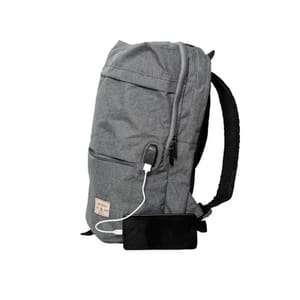 USB Rechargeable Knapsack Grey Laptop Backpack  made with polyester material,Large Capacity hard case backpack feels luxurious and comfortable