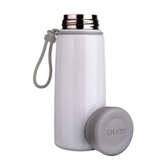 White Handy Stainless Steel Hot & cold Vacuum Flask with Loop Holder 450ml is perfect for daily use.