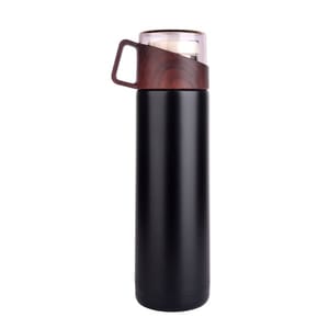 Stylish Black 500ml Stainless Steel Bottle Single Layer Rugged Water Cup For Camping Sports Gym