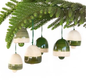 Wood Christmas Decor (Green) Pack Of 6  By cThemeHouseParty