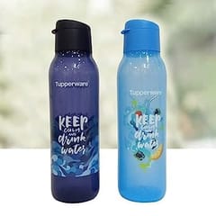 Tupperware Cool n Chic Plastic Bottle, 750ml, Set of 2, Blue For Back To School Student