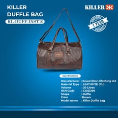 Travelling Duffle Bag - Brown Consists of large multi- layered design compartment and adjustable shoulder strap