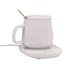 380ml White Ceramic cup Set with Warmer suitable for gifting during the festive season.