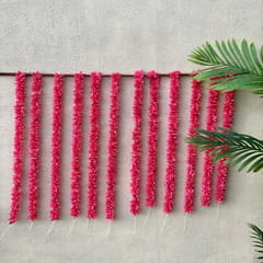 cThemeHouseParty Artificial Mogra Hanging Long Flower line for toran(Backdrop),Home Decor, Diwali, Festival decoration (Dark Pink)