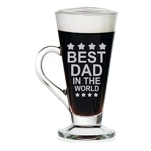 Transparent Engraved Best Dad in The World Glass Best Gift for Father's Day Special Mug, Gift for Daddy, Papa Mug 230 ml