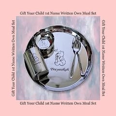 Customized Thali Set With Name And logo on it , it's Perfect Gift For Kids & Adults ,Make Personalized Gift For Your Love Ones