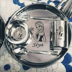 Personalized Gift For Your Love Ones Dinner Set , With Name And logo on it ,It's Perfect Gift For Girls ( Cartoon Printed )