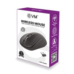 EVM-WM009 High-Precision Black Wireless Optical Mouse crafted to bring its unique style to your work and perfectly fits in the palm of the hand for enhanced comfort