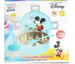 SKI Mickey mouse Break Time inner steel Insulated Lunch Box 2 Containers Lunch Box  (550 ml, Thermoware)