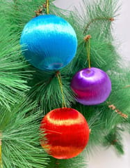 6 PCS 6 cm Christmas Silky Balls for Xmas Party Hanging Ornament Christmas Decoration Merry Christmas Xmad Party Accessories Props Party Favors Adult and Kids Christmas Gift for Kids  By cThemeHouseParty