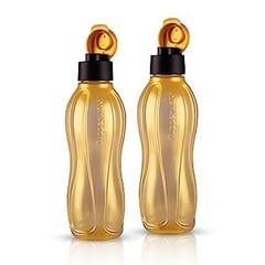 Tupperware Plastic Water Bottle, 750ml, Set of 2, Golden, Water Bottle Set ,Birthday Gift , For Back To School ,For Office