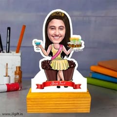 Caricature Personalized Gifts for birthday girl queen happy birthday caricature Wooden Cutout Photo frame  Multicolour