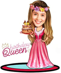 Caricature Personalized Gifts for birthday girl queen happy birthday caricature Wooden Cutout Photo frame  Multicolour