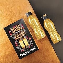 Tupperware Plastic Water Bottle, 750ml, Set of 2, Golden, Water Bottle Set ,Birthday Gift , For Back To School ,For Office