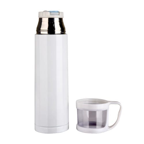 500ml White Single walled Stainless Steel Vacuum Cup perfect Gift for corporate & customize it with your company's logo through screen printing and laser engraving