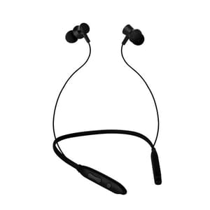Black Aroma Happy Wireless Bluetooth Neckband with lightweight design and comfortable earbuds also perfect for workouts, runs, or other outdoor activities