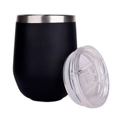 300ml Black Matte Finished double-walled Stainless Steel Mug With Lid Ideal for a wide range of drinks such as hot Coffee, mulled wine, and fun cocktails