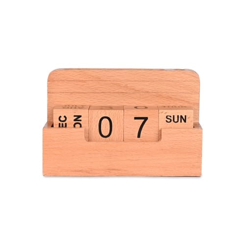 Wooden Desk Organizer with Calendar Blocks  Ideal for gifting to the stakeholders, this Classic Desk organizer will be loved by your stakeholders