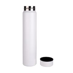 500ml Single Wall White Stainless Steel Vacuum Flask with Hot n Cold water also customizable through screen printing and laser engraving.