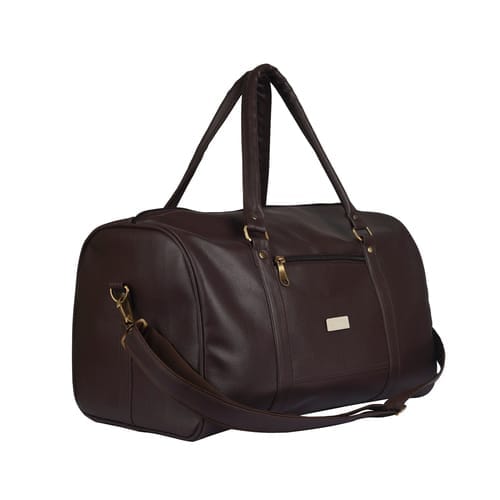 Stylish Brown Leatherette Duffle Bag for Travel can be the perfect gift for all your employees, clients and customers