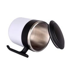 Stylish Black and White  Single wall Stainless Steel 350ml Coffee Mug Ideal to store hot and cold drinks at the same temperature for a longer duration