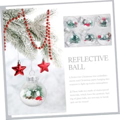 Clear Christmas Ornaments Balls 2.36"/60mm Transparent Fillable Plastic Ball Hanging Decorations Bulbs DIY Removable Bauble Crafts for XmasParty