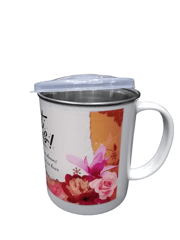 Cartoon Printed Inner Stainless Steel Mug for Tea and Coffee Set of 1 Mugs with Lid Multi Coloured (275ml) Mug For Best Wishes Gift