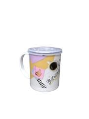 Cartoon Printed Inner Stainless Steel Mug for Tea and Coffee Set of 1 Mugs with Lid Multi Coloured (275ml) Mug For Best Wishes Gift