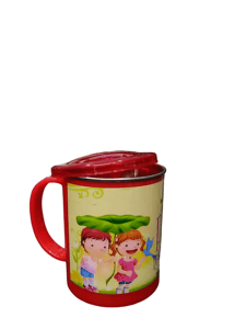 Cartoon Printed Inner Stainless Steel Mug for Tea and Coffee Set of 1 Mugs with Lid Multi Coloured (275ml) Mug For Friends