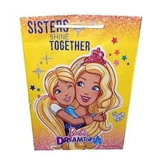 Barbie Sister Together Theme Party Paper BAGES for Gifting Big Size Birthday Party Decoration/Goodie Bag (Set of 10) (Dimension - 14inch X 10inch X 5inch) New Year Gift Festival Gift