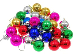 24 Pcs Christmas Balls Ornaments Shatterproof Gold Xmas Trees Parties Decorations Balls for Party Decoration,with Hanging Hole (Golden 4 Cm) By cThemeHouseParty