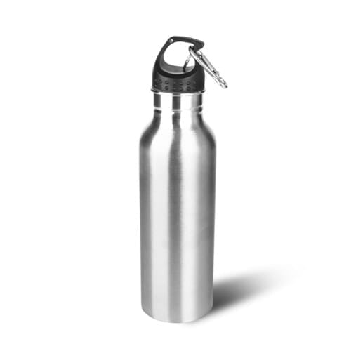 Sports Water Bottle with Leak Proof Sealing Lid,Gym Mini Shaker,Cycling Hiking Climbing Traveling, BPA Free Stainless Steel Trendy Silver Bottle(750ml)