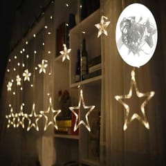 cThemeHouseParty 1 Piece Acrylic Fairy Star Curtain LED Light - Perfect for Home, Festivals, Events, Balconies, Birthday, Gardens, lndoors, Diwali Decor,Festival(Yellow)(6.6 feet X 3.3 feet)