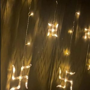 cThemeHouseParty 10 Swastik String 5+5 (Small + Big) LED Lights, Curtain String Lights for Bedroom with 8 Lighting Modes