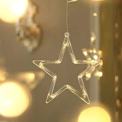 cThemeHouseParty 1 Piece Acrylic Fairy Star Curtain LED Light - Perfect for Home, Festivals, Events, Balconies, Birthday, Gardens, lndoors, Diwali Decor,Festival(Yellow)(6.6 feet X 3.3 feet)