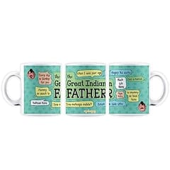 Father's Day Gift Great Indian Father Coffee Mug - Best Gift for Dad on Birthday, Father's Day (Ceramic) (Microwavable) (330 ml)