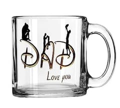 Transparent Glass Mug Best Gift for Father's Day Special Mug, Gift for Daddy, Papa Mug 330 ml