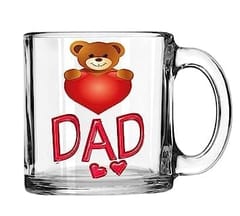 Transparent Glass Mug Best Gift for Father's Day Special Mug, Gift for Daddy, Papa Mug 330 ml