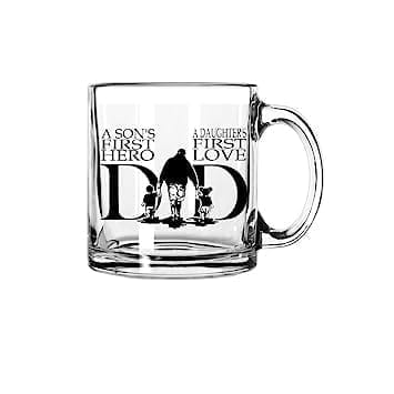 Transparent Glass Mug Best Gift for Father's Day Special Mug, Gift for Daddy, Papa Mug 330 ml