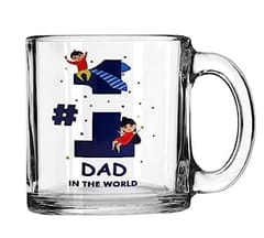 Transparent Glass Mug Best Gift for Father's Day Special Mug, Gift for Daddy, Papa Mug 330 ml