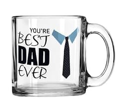 Transparent Glass Mug Best Gift for Father's Day Special Mug, Gift for Daddy, Papa Mug 330 ml