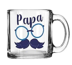 Transparent Glass Mug Best Gift for Father's Day Special Mug, Gift for Daddy, Papa Mug 330 ml