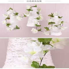 cThemeHouseParty Artificial Cherry Blossom Rattan Flowers(White) Wall Hanging Decorative Vine String Lines Items for Diwali Decoration, Backdrop for Pooja Room, Home Decor (230 cm)